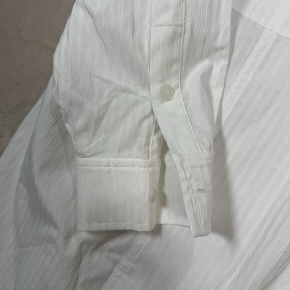 NWT NAP Loungewear Oversized Cotton Blend Button Up Shirt White Women's Size XL - Picture 3 of 10